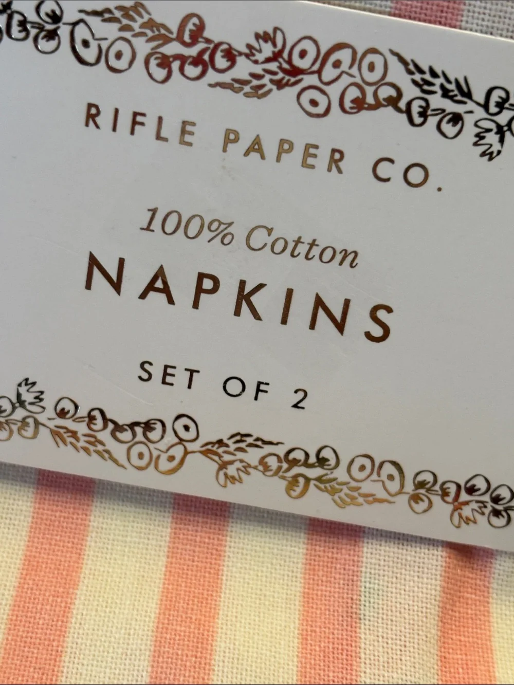 Rifle Paper Co. Rose Stripe Napkin Set of 2